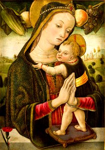 Crivelli Madonna and Child with a clove. Free illustration for personal and commercial use.