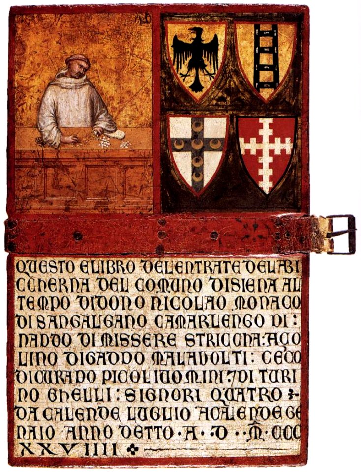 14th-century unknown painters - Don Niccolò da Sangalgano at His Collection Booth - WGA23894