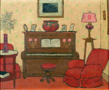 15-Torné Esquius. Interior amb piano . c. 1909-1914. Museu Nacional d'Art de Catalunya
