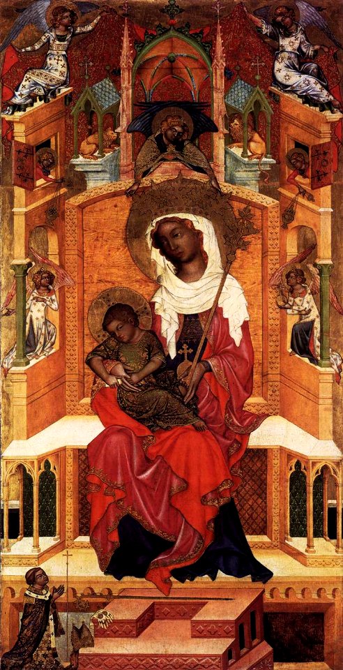 14th-century unknown painters - Virgin and Child Enthroned - WGA23523