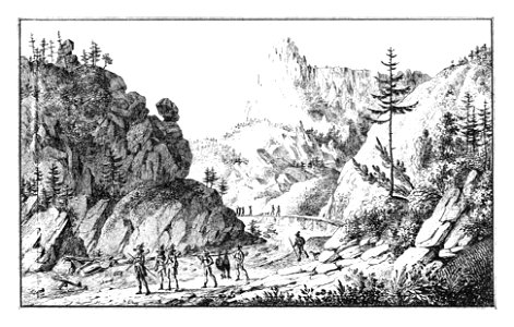 150 Klamm unter der Aflenzer Mitteralm (Fölzklamm), Lith. v. Wachtl - J.F.Kaiser Lithografirte Ansichten der Steiermark 1830