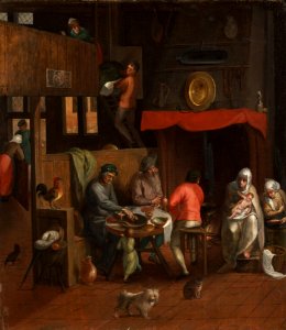 Gillis Mostaert - Netherlandish Household - WGA16291. Free illustration for personal and commercial use.