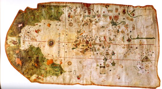 1500 map by Juan de la Cosa rotated