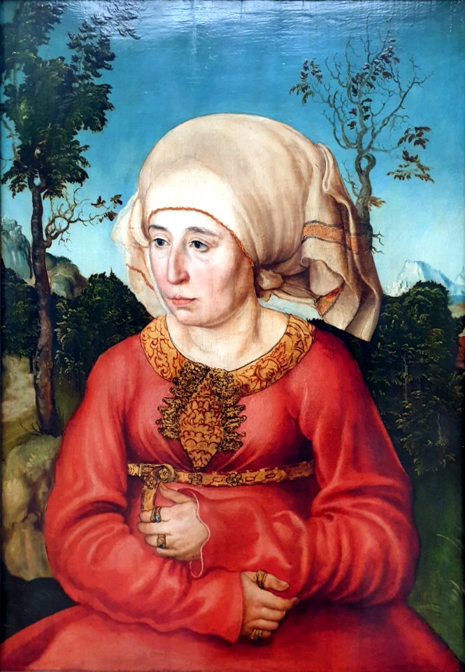 1503 Cranach d.Ä. Bildnis der Frau eines Rechtsgelehrten Gemäldegalerie Kat.Nr. 1907 anagoria