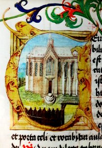 Ryczyński Initial with a Gothic church