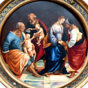 1513 Signorelli Die Heilige Familie mit Zacharias, Elisabeth und dem Johannesknaben Gemäldegalerie Kat.Nr. 798 anagoria