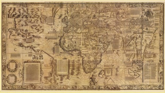 1516 map of the world by Martin Waldseemüller. Free illustration for personal and commercial use.