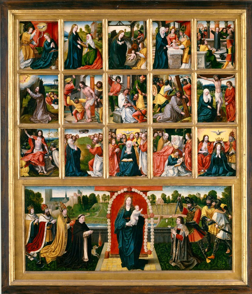 Netherlandish Painter (possibly Goswin van der Weyden) - The Fifteen Mysteries and the Virgin of the Rosary