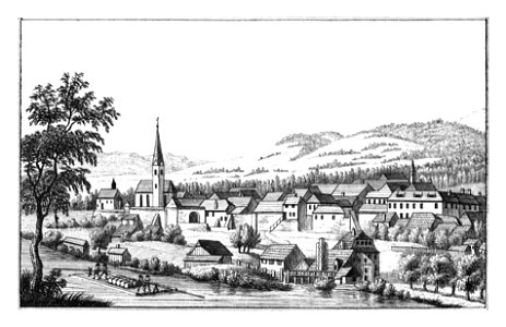 152 Knittelfeld - gez. S. Kölbl - J.F.Kaiser Lithografirte Ansichten der Steiermark 1830