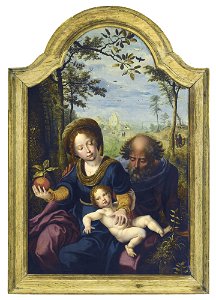 Pieter Coecke van Aelst - The Rest on the Flight into Egypt. Free illustration for personal and commercial use.