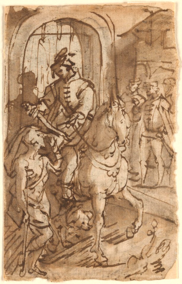 Stradanus - St. Martin Dividing His Cloak