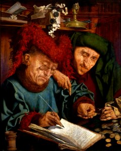 Reymerswaele Two tax collectors. Free illustration for personal and commercial use.