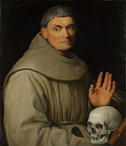 Portrait of a Franciscan Friar (by Jacopo Bassano). Free illustration for personal and commercial use.