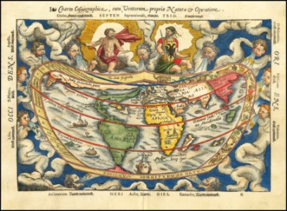 1553 map - Charta Cosmographica, Cum Ventorum Propria Natura et Operatione
