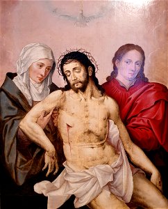 1550 Meister des Verlorenen Sohnes Der Leichnam Jesu von Maria und Johannes gehalten Historisches Museum Bamberg anagoria