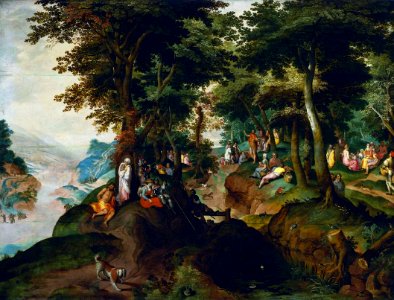Mostaert Landscape with St. John. Free illustration for personal and commercial use.
