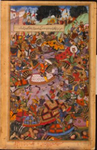 1561-The Victory of Ali Quli Khan on the river Gomti-Akbarnama