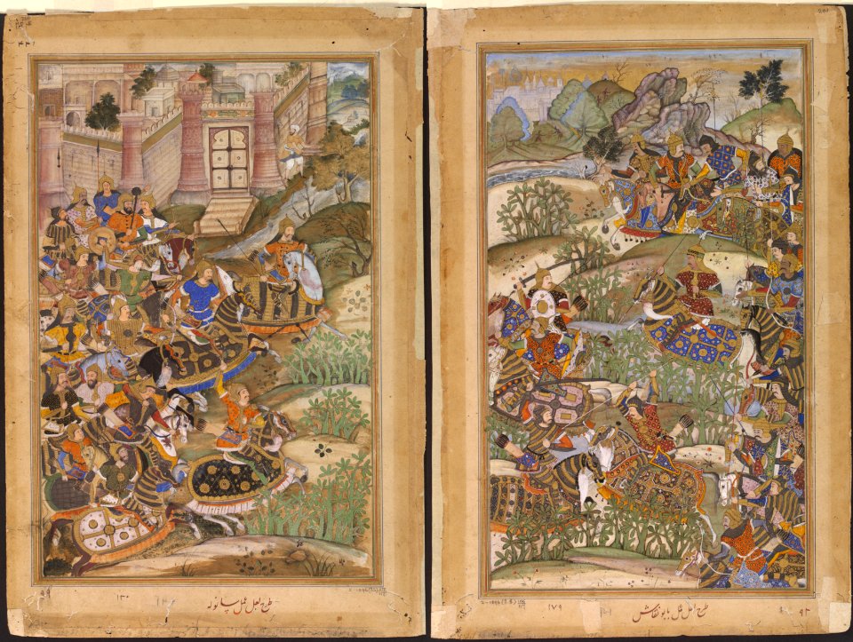 1572-The Battle of Sarnal Gujarat-Akbarnama