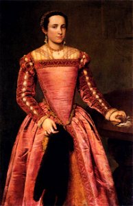 Giovanni Battista Moroni - Woman in a Red Dress - WGA16260. Free illustration for personal and commercial use.