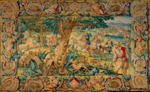 Tapestry workshop of Benedetto di Michele, Stradanus (After) - Wildcat Hunt Tapestry