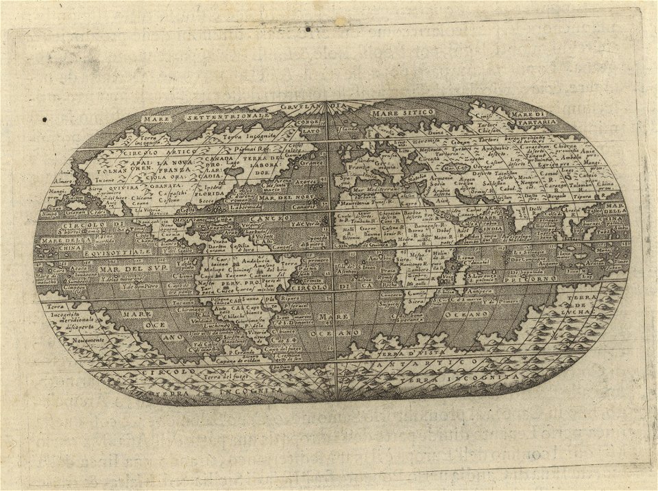 1572 map of the world - Descrittione del mappamondo (cropped)