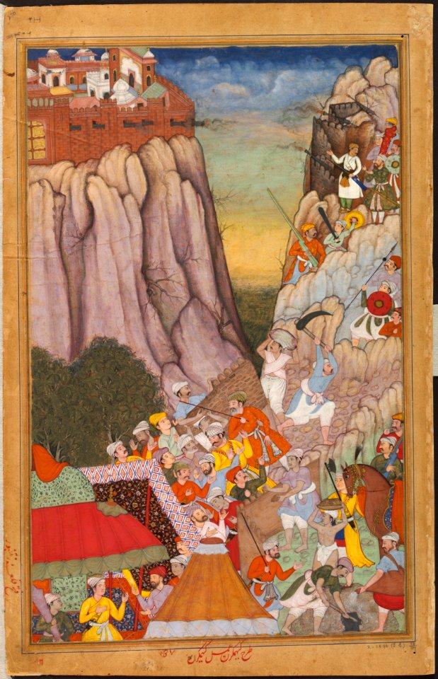 1569-Akbar directing the attack against Rai Surjan Hada at Ranthambhor Fort