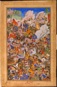 1577-The Battle Preceding the Capture of the Fort at Bundi Rajasthan-Akbarnama
