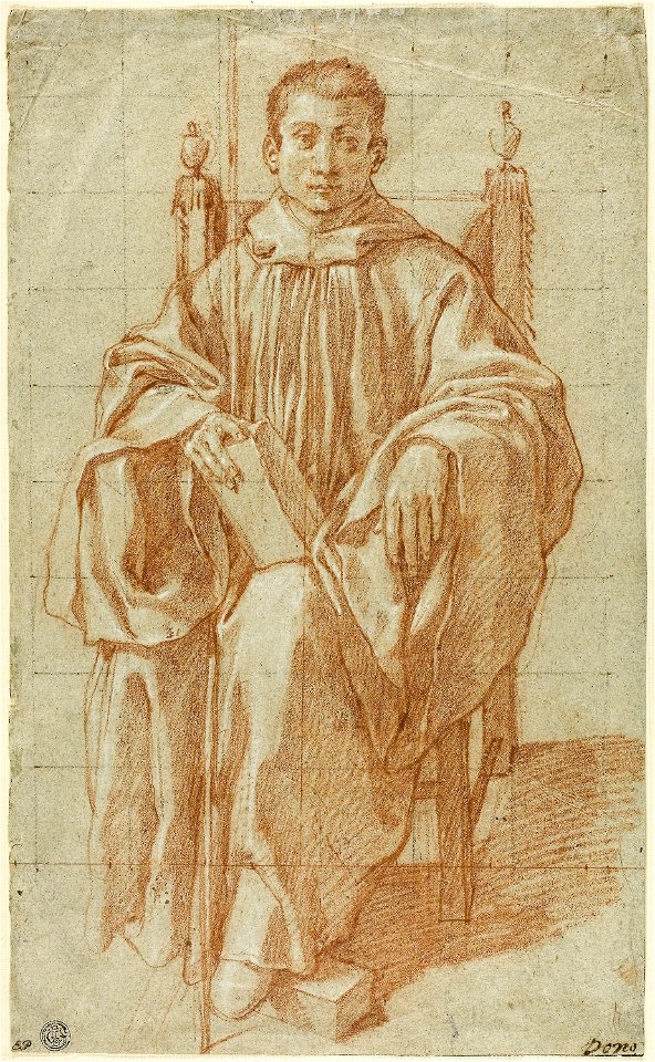 Bartolomeo Cesi - Seated Youth Wearing a Monk’s Habit, Study for Saint Benedict