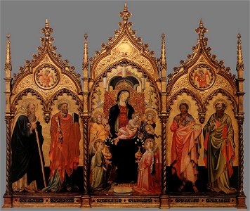 15th-century unknown painters - Madonna and Child Enthroned with Saints - WGA23926. Free illustration for personal and commercial use.