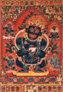 15th-century paintings from Tibet, Central Tibetan - Mahakala, Protector of the Tent - Google Art Project (cropped). Free illustration for personal and commercial use.
