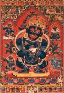 15th-century paintings from Tibet, Central Tibetan - Mahakala, Protector of the Tent - Google Art Project (cropped)