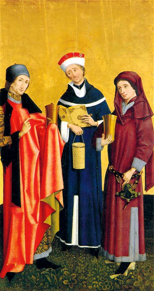 15th-century unknown painters - Sts Cosma, Damian and Pantaleon - WGA23738
