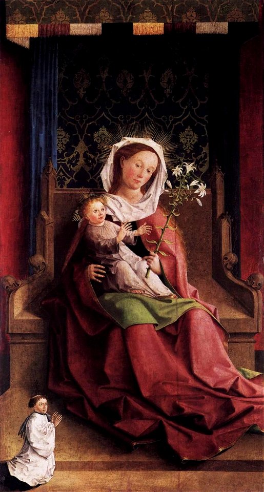 15th-century unknown painters - Darmstadt Altarpiece - Virgin and Child Enthroned - WGA23761