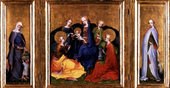 15th-century unknown painters - Triptych - Madonna and Child with Saints - WGA23730