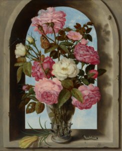16. Still Life with Roses in a Glass Vase Ambrosius Bosschaert the Elder