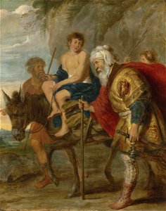 Cornelis de Vos - Abraham taking Isaac to be sacrificed. Free illustration for personal and commercial use.