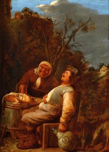 Joos van Craesbeeck - Peasants drinking outside an inn