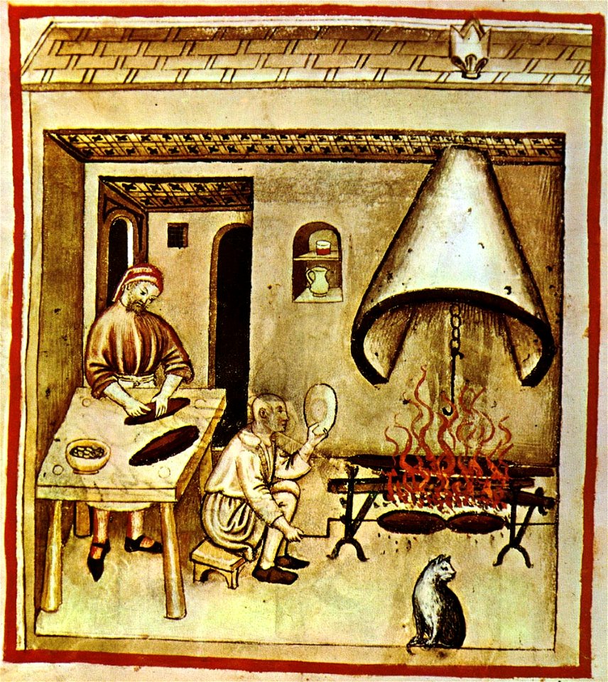 16-alimenti, arrosto,Taccuino Sanitatis, Casanatense 4182.