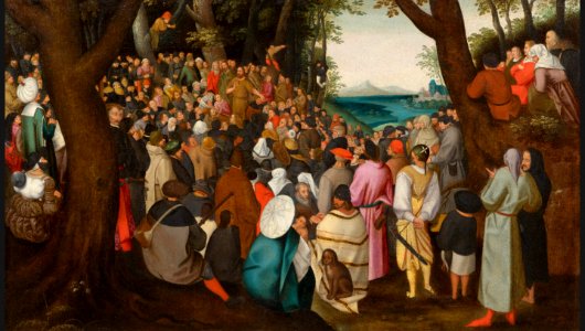 Pieter Brueghel (II) - The Sermon of St John the Baptist. Free illustration for personal and commercial use.