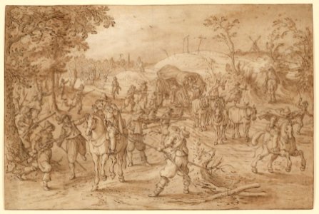 Sebastiaan Vrancx - Armed Men Attacking a Party of Travelers