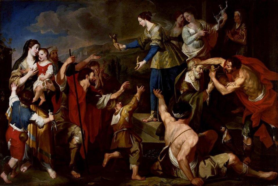 Flanders Christina giving her father's idols of gold to the poor