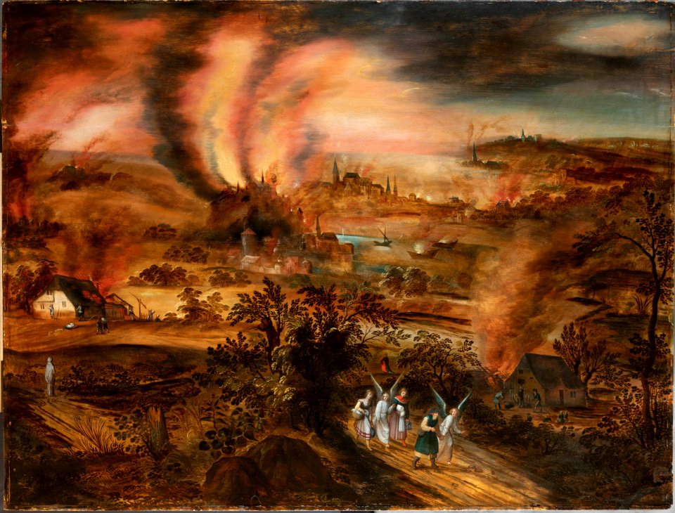 Joos de Momper (II) - Lot and his daughters fleeing Sodom and Gomorrah