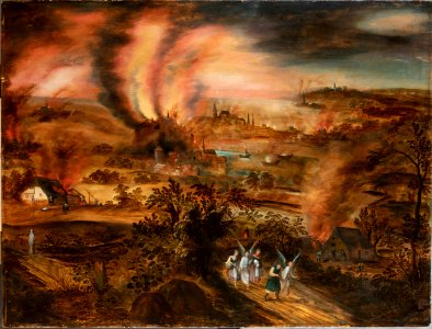 Joos de Momper (II) - Lot and his daughters fleeing Sodom and Gomorrah