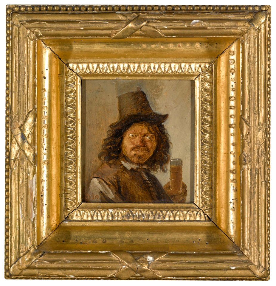 Joos van Craesbeeck - Portrait of a man clasping an drink