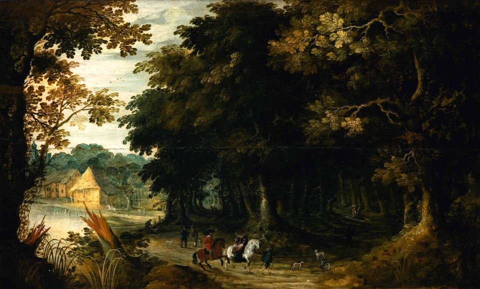 Jasper van der Lanen - Landscape with travellers in a forest (2)