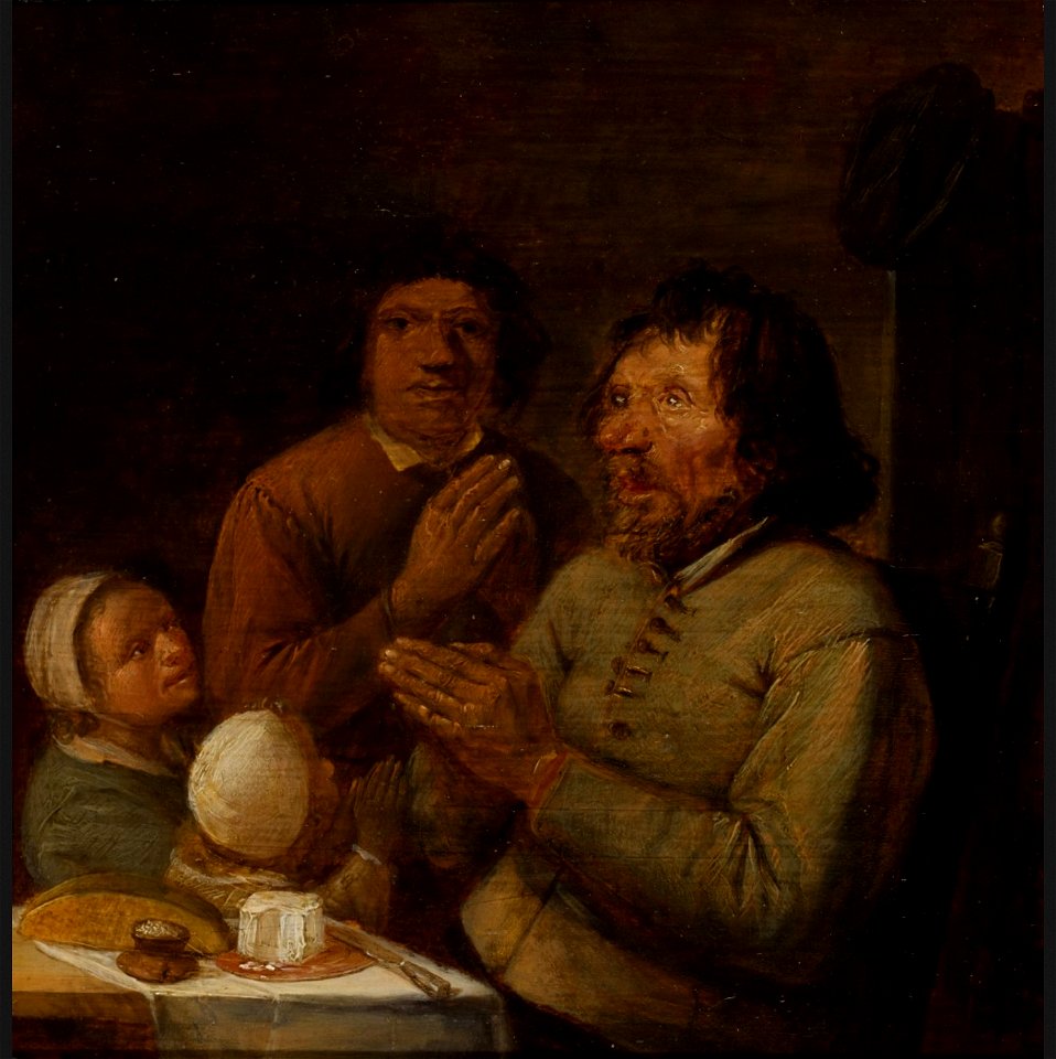 Joos van Craesbeeck - Interior with a peasant family praying