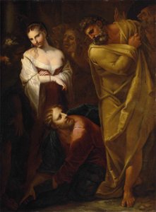 Pietro Liberi - Christ and the Woman taken in Adultery. Free illustration for personal and commercial use.