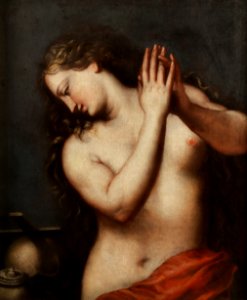 Pietro Liberi - Penitent Magdalene. Free illustration for personal and commercial use.