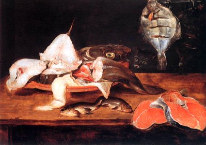 Alexander Adriaenssen - Still-Life with Fish - WGA0034. Free illustration for personal and commercial use.