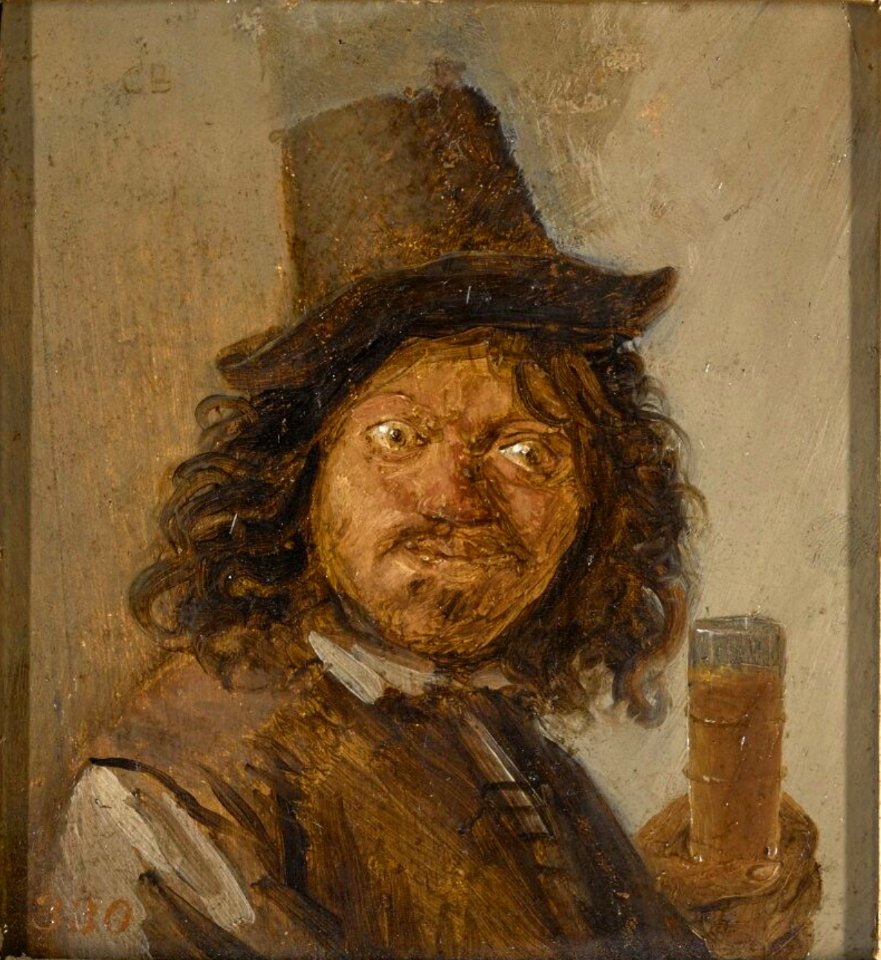 Joos van Craesbeeck - Portrait of a man clasping an drink2